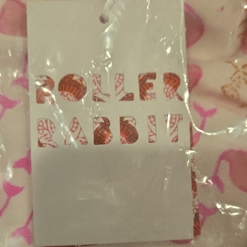 Roller Rabbit Pink and White Patterned Fabric